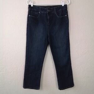 Isaac Mizrahi Marilyn High-Waisted Capri Jeans Size 6 Dark Wash Stretch Denim‎